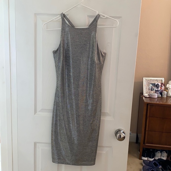 WHBM silver shimmer dress - Picture 1 of 3